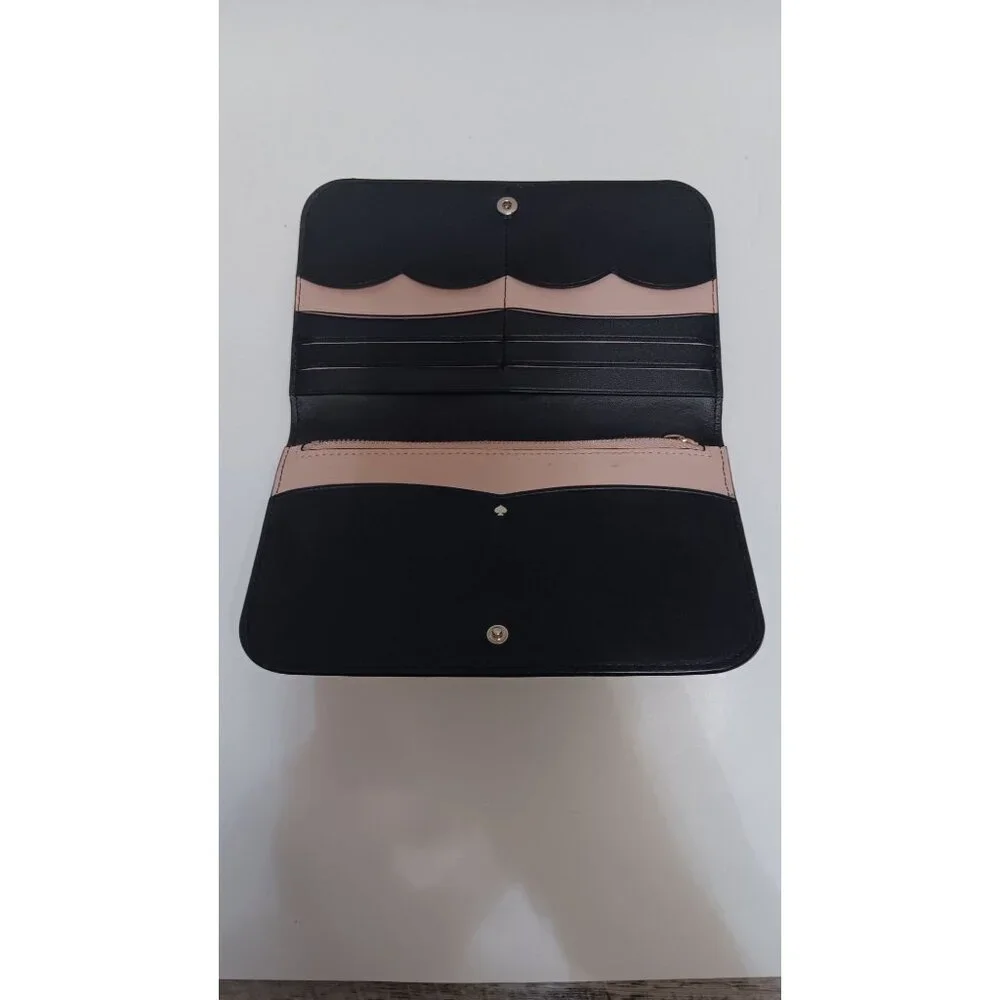 Kate Spade Black Leather Classic Open Large Designer Wallet - Picture 5 of 7